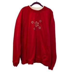 M&C Sportswear Embroidered Snowflake Fleece Top, Women’s Size 3X